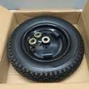 GICOOL 4.80/4.00-8 Wheelbarrow Tire, 14.5" Flat-free Solid Tire and Wheel with 5/8" Axle Bore Hole, 3-6" Centered Hub, for Wheelbarrow Trolley Dolly Go Kart, Universal Fit 3.50-8, 4.00-8