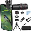 28X Long Focus Telephoto Phone Lens for iPhone and Android, Hight Power Telephoto Phone Lens with Tripod, Mobile Cell Lens Attachment for Android & iPhone, Samsung and Most Smartphone