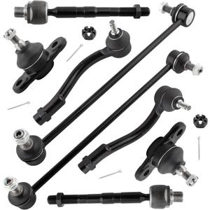 K500015 K80858 K80859 ES800350 ES800349 EV800352 Front Inner & Outer Tie Rod Ends Stabilizer Sway Bar Links Lower Ball Joints for Kia Rio 2006-2011 Rio5 2006-2011, Pack of 8