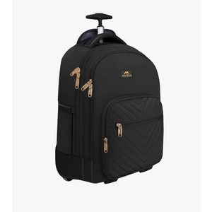 MATEIN Rolling Backpack for Women, 17 inch Water Resistant Wheeled Laptop Backpack, Large Carry On Luggage Travel Backpack with Wheels, Trolley Suitcase Business Overnight Roller Bag for Adults, Black