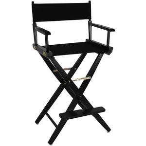 American Trails Extra-Wide Premium 30" Director's Chair Black Frame with Black Canvas, Bar Height