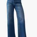 KUNMI Jeans for Women Wide Leg Baggy High Waist Boyfriends Straight Leg Stretchy Denim Pants Trendy Fall 2025, Size 16