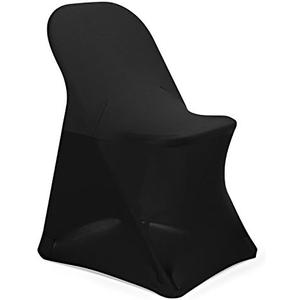 10 pcs Black Spandex Folding Chair Covers for Wedding, Party, and Banquet