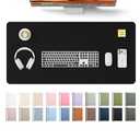 YSAGi Leather Desk Protector, Office Mat, Large Mouse Mat, Non-Slip PU Leather Blotter, Laptop Desk Mat, Waterproof Writing Pad for Office and Home (Black, 31.5" x 15.8")