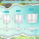12 Inch Clear Nursery Pots with Drainage and Sacuers, 4 Pack Plastic Pots for Plants Indoor Outdoor, Large Clear Pots for Flowers, Succulents (12inx4pcs)