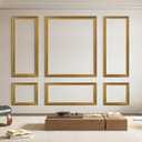 Art3d Pre-Cut Wall Molding Set of 6 pcs, Ready-to-Assemble Wainscoting Panels for Interior Wall Dcor Living Room Bedroom Accent Wall - Installed with Glue, 3 Top 3 Bottom, Antique Gold