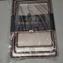 BINO Bakeware Nonstick Cookie Sheet Baking Tray Set, 3-Piece - Gunmetal | Non Stick Baking Pans Set | Carbon Steel Tray Bakeware Sets | Oven Safe | Cookie Sheet Pans | Food-Safe