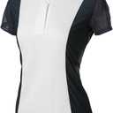 Equinavia Martha Womens Equestrian Short Sleeved Show Shirt (Large, Navy/White)