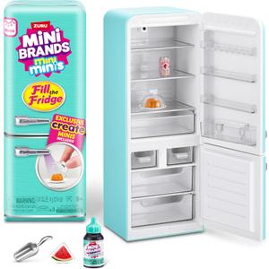Mini Brands Fill The Fridge Playset w/UV Light by ZURU, Collectibles, DIY, Resin Play, Exclusive Recipe, NOT Edible, 8+