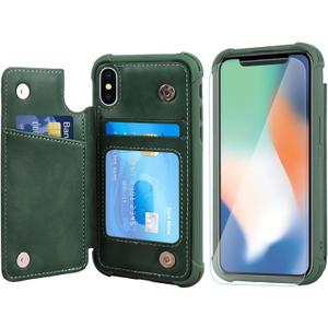 VANAVAGY Compatible for iPhone X/XS/10 Wallet Case for Women Men, PU Leather Flip Phone Cover Fits Magnetic Car Mount with RFID Blocking Credit Card Holder,Forest Green VANAVAGY Compatible for iPhone X/XS/10 Wallet Case for Women Men, PU Leather Flip Phone Cover Fits Magnetic Car Mount with RFID Blocking Credit Card Holder,Forest Green