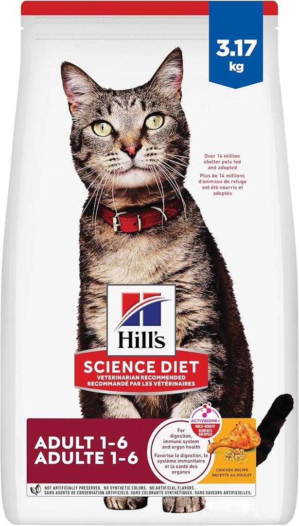 Hill's Science Diet Adult Chicken Recipe Dry Cat Food 3.17 kg Bag (Best Before 06/2027)