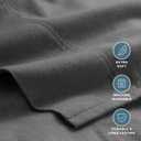 Bare Home Flannel Sheet Set 100% Cotton, Velvety Soft Heavyweight - Double Brushed Flannel - Deep Pocket (Full XL, Grey)