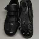 KESCOO Mens Mountain Bike Shoes with 2-Bolts SPD Cleats Included, Cycling Shoes with Quick Ratchet Buckle Indoor Outdoor Riding Biking (10, Black)