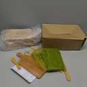 Nuenen 10 Pcs Mini Wooden Charcuterie Board Bulk, Small Wood Cutting Board for Crafts Laser Engraving with Knives Organza Bags Wedding Baby Shower Favors Gift (Square,Bamboo Color)