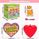 28 Pack Valentines Day Gifts for Kids, Animal Mochi Squishies Filled Heart-Shape Box and Greeting Cards Kawaii Squishies Stress Relief Fidget Toys Classroom Exchange Party Favors Prizes Gifts