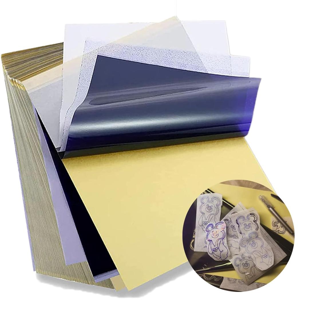 Tattoo Transfer Paper 50 Sheets Tattoo Stencil Paper A4 Size 4 Layers DIY Tattoo Tracing Paper Tattoo Kit Tattoo Supplies
