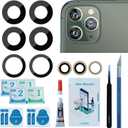 LOZOP Rear Camera Glass Replacement with Adhesive Pre-Installed, Repair Tools and Installation Manual Compatible with iPhone 16 Pro and 16 Pro Max (2 Packs)