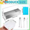 Mifoci 1 Pack Stainless Steel Chilled Condiment Server 4 Removable Slot Toppings Containers with Lid and Bottom Ice Bar Garnish Tray with 9 Silverwares 4 Ice Boxes for Christmas Party, Events and Bar