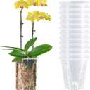 Orchid Pot 12-Pack: Clear Plastic 4.7-Inch Orchid Pots, Holes for Repotting, Indoor/Outdoor Flower Planter