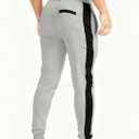 Men's Athletic Sweatpants Workout Tapered Joggers Running Gym Pants with Pockets (Gray, L)