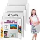 4 Pack Trifold Poster Board 48" X 36", IKAYAS 36 X 48 inch Double Sided White Poster Boards with Board Headers, Science Fair Display Boards for Mounting, Art,Display, Projects Classroom Supplies