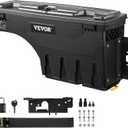 VEVOR Truck Bed Storage Box, Lockable Lid, Waterproof ABS Wheel Well Tool Box 6.6 Gal/20 L with Password Padlock, Compatible with Dodge Ram 1500 2019-2021, Passenger Side, Black