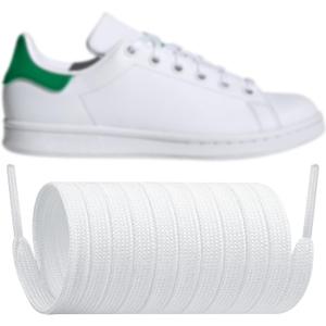 Endoto Shoelaces for Adidas Stan Smith, Flat Shoe Laces Replacement Laces for Sneaker Shoes (60 inches, White)