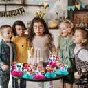 6Pcs Super Kitties Party supplies set Honeycomb Centerpieces Double Sided Table Topper for Super Kitties birthday party decoration (Red2)