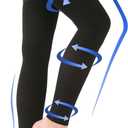 KEKING Thigh High Compression Stockings Footless, Unisex, 15-20mmHg Leg Support Compression Sleeves with Anti-Slip Silicone Band, Treatment Swelling, Varicose Veins, Edema, DVT, Black XX-Large (15-20mmhg Black Sleeve)