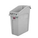 Rubbermaid Commercial Products Slim Jim Under-Counter Trash Can with Venting Channels 13-Gallon Gray Fits Under Desk/Cabinet/Sink Pack of 1
