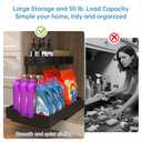2-Tier Under Sink Organizers, 2 Pack Sliding L-shape Cabinet Organizers Narrow Space Storage Shelves Multi-purpose Sink Organizer Baskets with 4 Hook for Kitchen Bathroom Drawer, Black