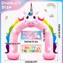 10FT Inflatable Unicorn Arch Outdoor Decorations Giant Inflatable Unicorn Rainbow Photo Backdrop with Built-in 5 LED Lights for Summer Beach Unicorn Pool Parties Girls Birthday Decor