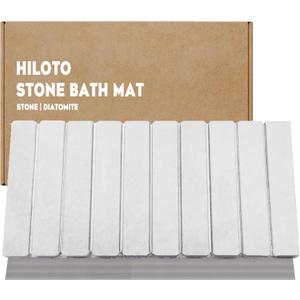 Diatomite Stone Bath Mat for Bathroom – Roll-Up & Foldable | 23.62" x 15.75" | Quick Drying & Super Absorbent | Long Diatomite Stone Drying Mat| Non-Slip | Durable | Off White