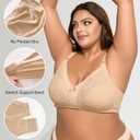 Minimizer Bras for Women Full Coverage No Underwire Plus Size T-Shirt Unlined Bra Skin 95D