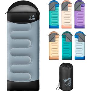 Sleeping Bags for Adults Kids - 3 Season Cold&Warm Weather Waterproof Camping Sleeping Bags - Lightweight Sleeping Bags for Camping Hiking Outdoor Travel (Black&Gray)