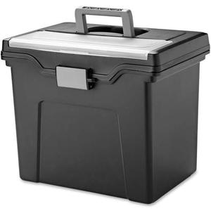 Iris Portable File Box; LTR; 11.7"x10.2"x13.8"; Black