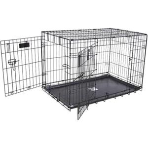Precision Pet Products Two Door Provalue Wire Dog Crate, 42 Inch, For Pets 70-90 lbs, With 5-Point Locking System (43.1"L x 29.1"W x 30.0"H)