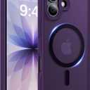 Magnetic for iPhone 17 Case, [Anti-Slip] [Military-Grade Drop Protection] [Camera Protection] Skin-Friendly Slim Translucent Shockproof Protective for iPhone 17 Phone Case, Purple