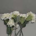 Elements Hydrangea Artificial Flower Stem, Fake Flowers for Home Decoration, Set of 6, White