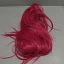 ColorGround Long Straight Hot Pink Cosplay Wig with 2 Ponytails for Women Halloween Party Costume