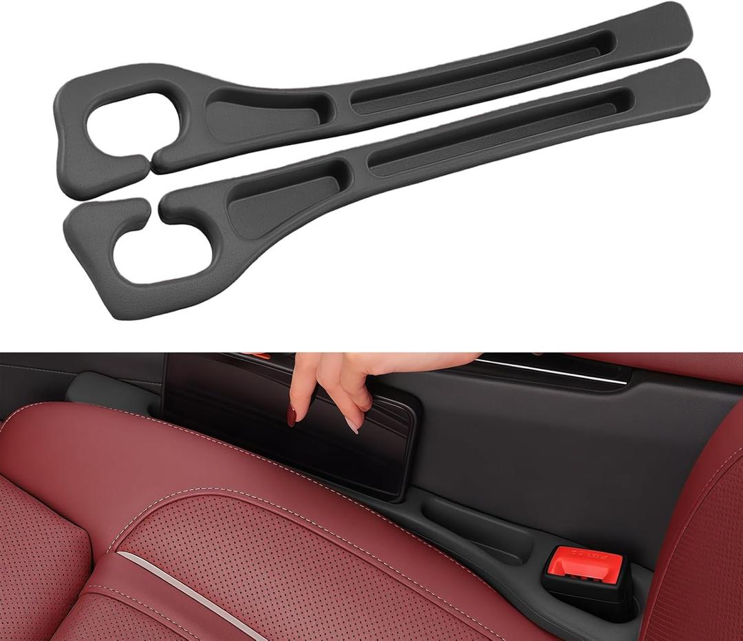 Car Seat Gap Filler Organizer 2 PCS Black Universal Seat Gap Plug Blocker Anti-Drop Console Catcher Phone Keys Storage for Car Truck SUV Auto Accessories Style1