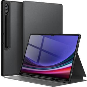 JETech Case for Samsung Galaxy Tab S10 Ultra/Tab S9 Ultra 14.6-Inch with S Pen Holder, Slim Folio Stand Protective Tablet Cover, Multi-Angle Viewing (Black)