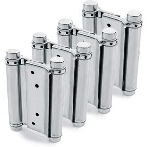 2 Pairs (4Pcs) of 3" Stainless Steel Cafe Saloon Door Swing Self Closing Double Action Spring Hinge