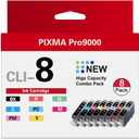 CLI-8 8 Color Multi Pack Ink Tank (8-Pack,1BK 1C 1M 1Y 1PC 1PM 1R 1G) Vowdic Compatible Replacement for Canon CLI-8 Ink Cartridges with Pixma Pro9000 and Pro9000 Mark II Printer