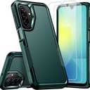 SPIDERCASE for Samsung Galaxy A15 5G Case,[12 FT Military Grade Drop Protection] 2 Pack [Glass Screen Protector + Camera Lens Protector] Heavy Duty Shockproof Case,Dark Green