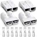 Anderson Connector, 350Amp Battery Quick Disconnect 2/0AWG 600V Heavy-Duty Winch Wiring Kit for Towing (4Pack) - Gray