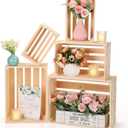 Soaoo 5 Pcs Decorative Nesting Wooden Crates for Storage Display 5 Size Large Small Rustic Wood Decorative Storage Crates with Handle Farmhouse Crate Box Container Made from Pine(Natural Color)