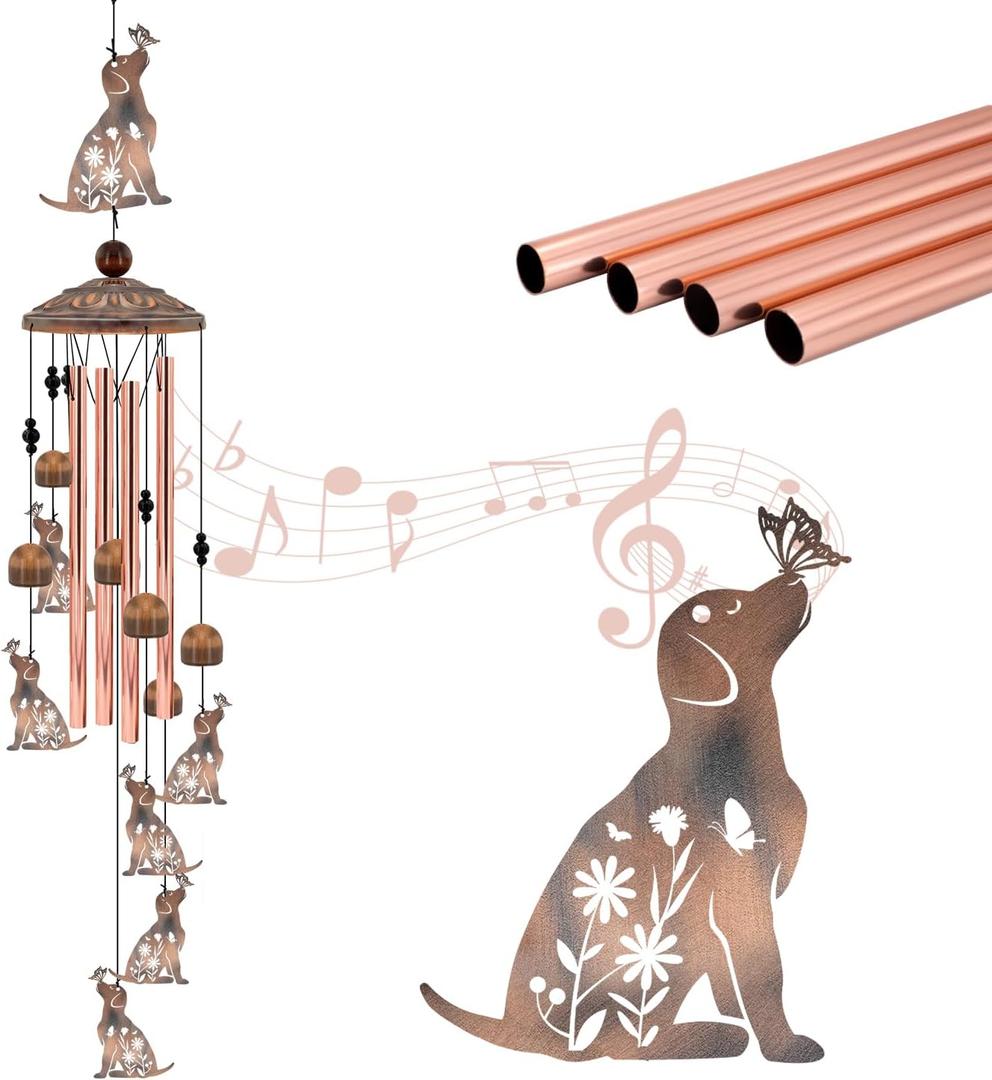 Dog Wind Chimes for Outside, 35 Metal Dog WindChimes Gifts for Women/Men, Decoration for Outdoor, Home, Garden, Patio, Backyard