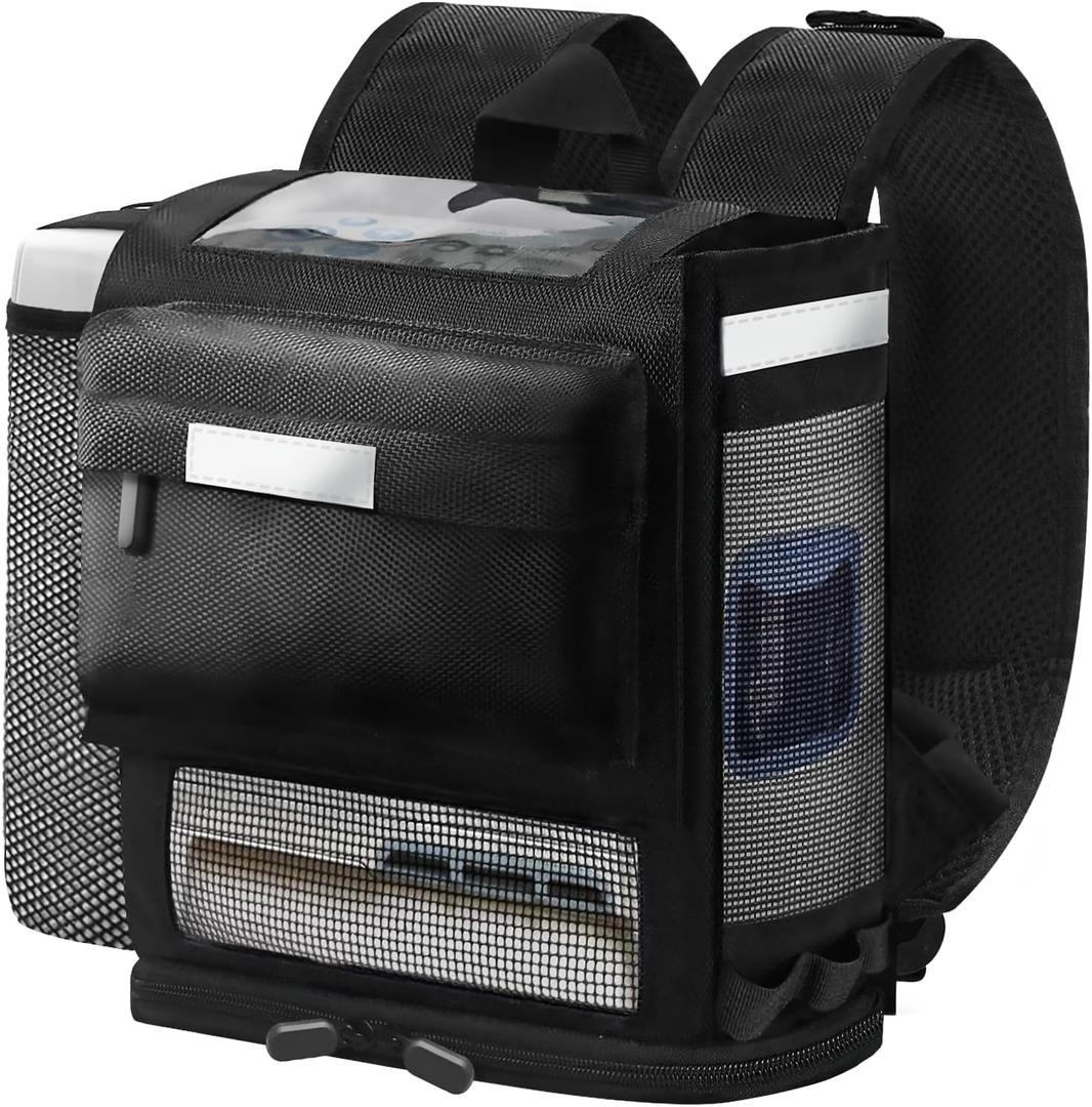 Ultralight 360 Ventilated Backpack for Inogen One G5/Rove 6/OxyGo Next - 2025 Upgraded Oxygen Concentrator Backpack, Durable 1680D Fabric, Padded Straps, Trolley Sleeve & Waist Strap