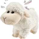 Tiny Heart Screaming Sheep Toy Stuffed Animal with Sound Interactive Baby Lamb Plush Cute Soft Makes Funny Sounds Liven Up Atmosphere Party Gift for Friends Coworkers (White Standing)